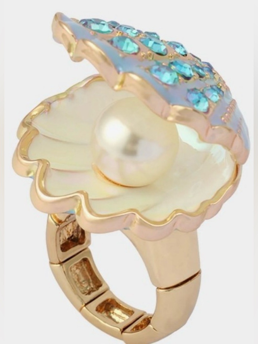 BETSEY JOHNSON SET Mermaid Jewels Sea Life Bracelet Ring & Earrings NEW NWT - Picture 9 of 16